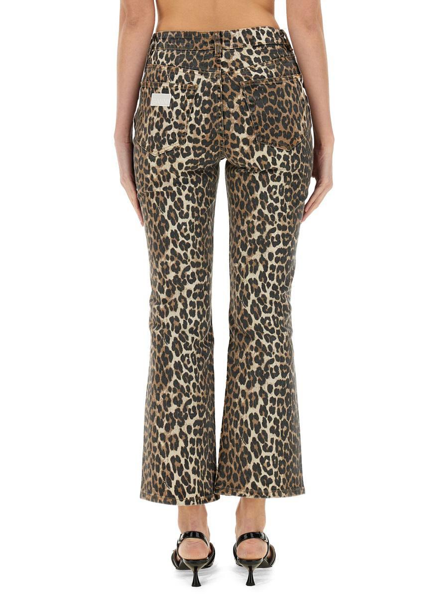 Ganni Animalier Jeans in Green Lyst UK