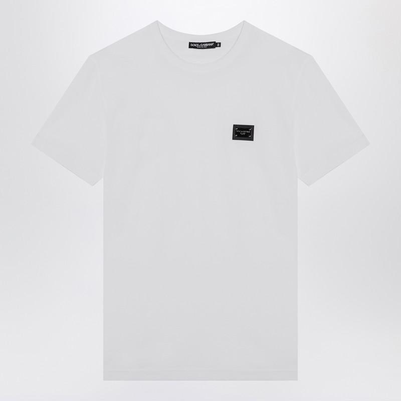 Dolce Gabbana Dolce Gabbana T Shirt With Logo Plaque in White for Men Lyst Canada