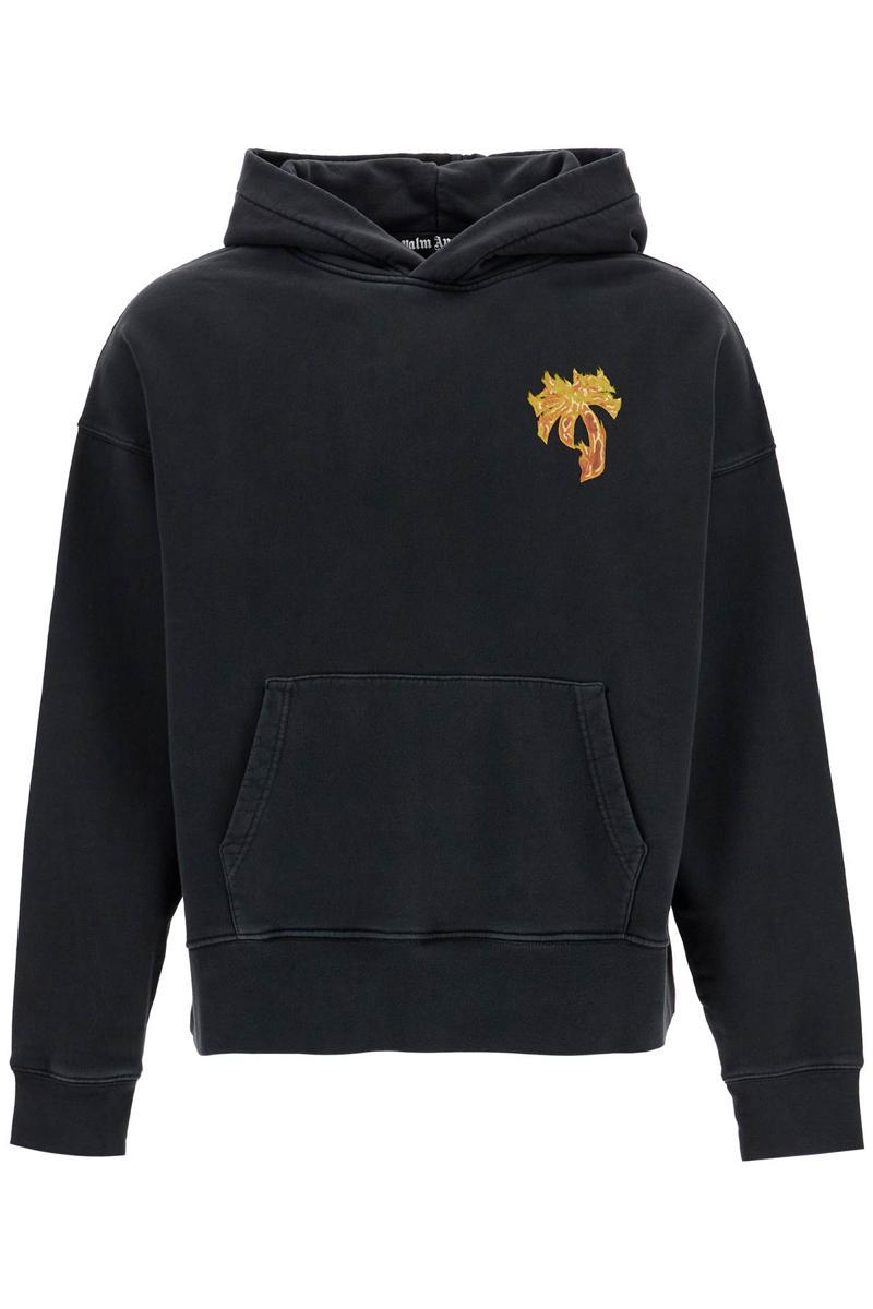 Palm Angels Burning Palm Oversized Hoodie With Hood in Blue for Men Lyst UK