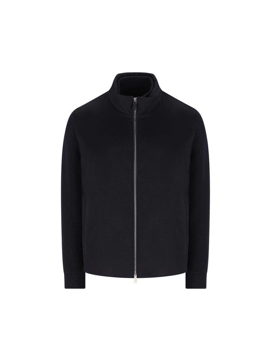 Ermenegildo Zegna ネイビー セーター クォータージップ Zegna - Navy High Performance Wool Quarter Zip Pullover