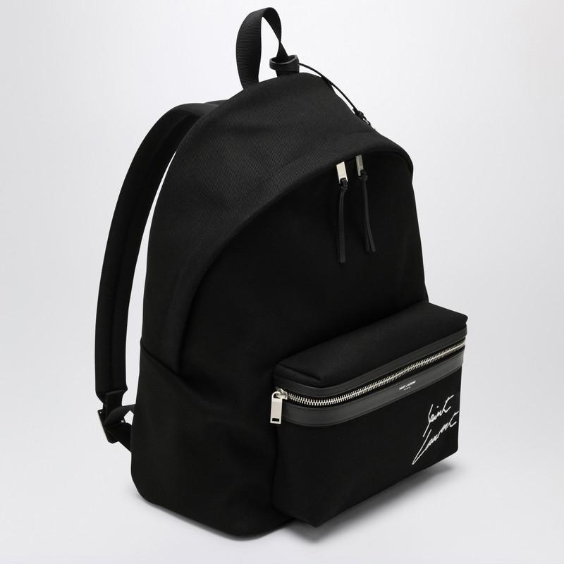 Saint laurent embroidered city backpack in canvas deals