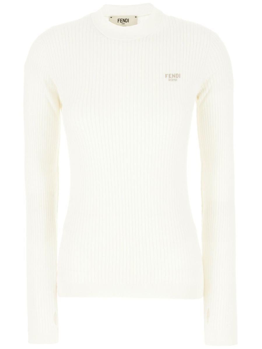 Fendi Slim Fit Sweater in White Lyst UK
