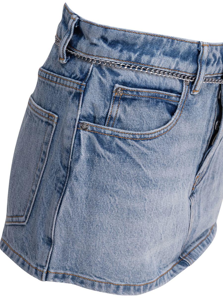 Alexander Wang High Rise Skort With Chain Belt in Blue | Lyst