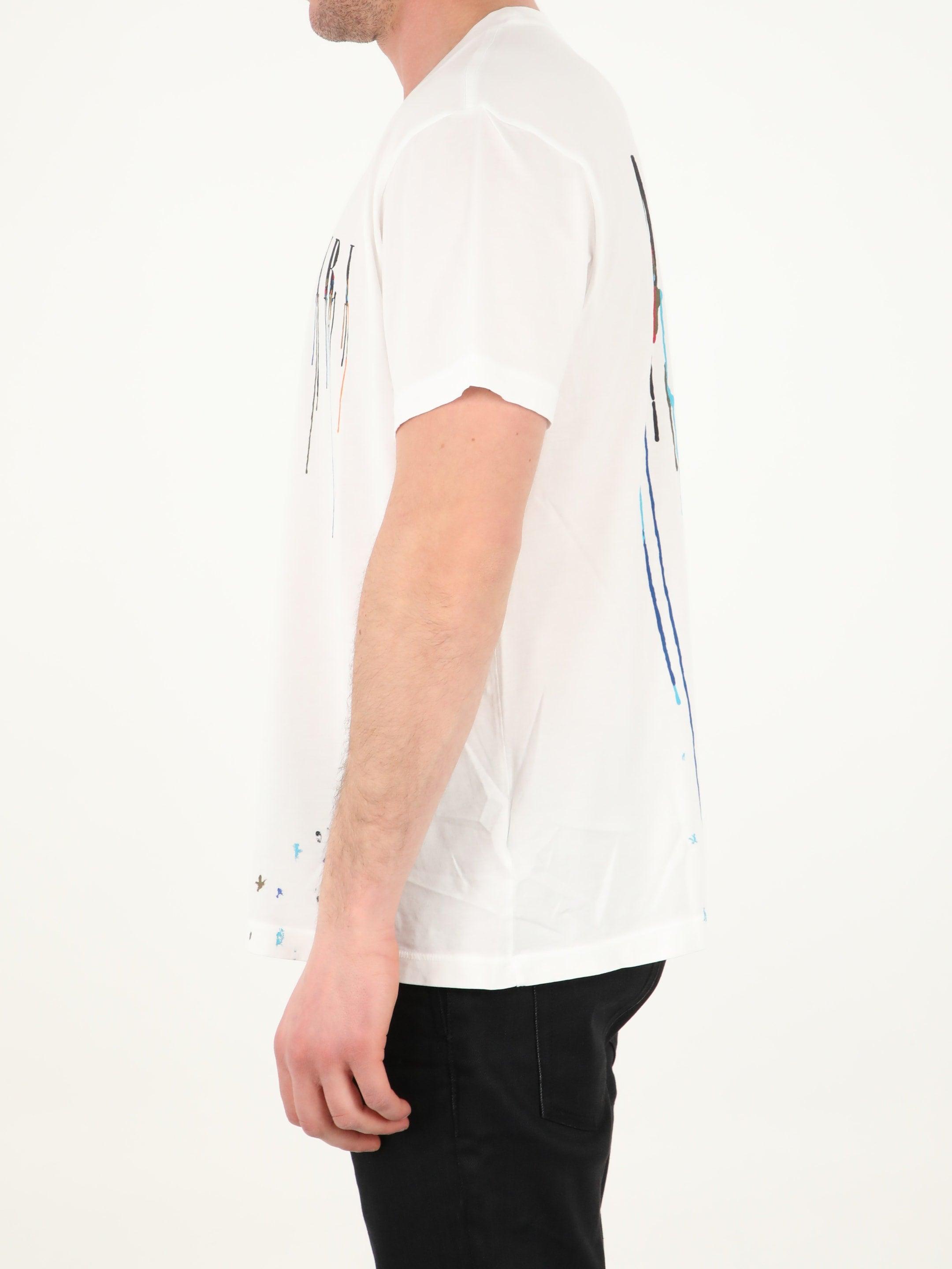 AMIRI White Paint Drip Logo T-Shirt - NOBLEMARS