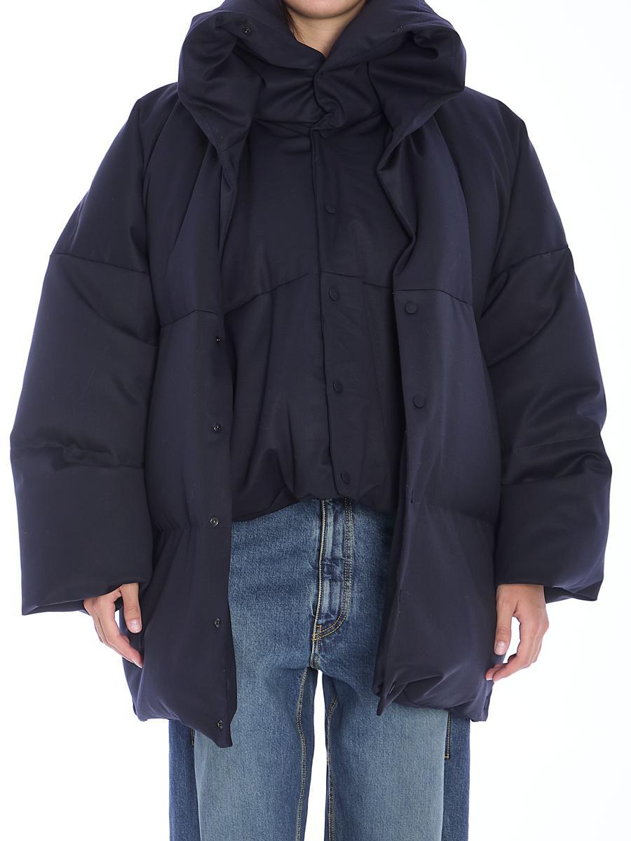 Alaia Oversized Virgin Wool Blend Puffer Coat in Blue Lyst