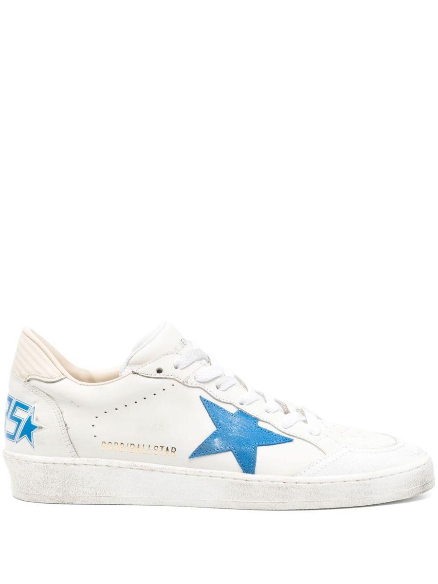 スニーカー Golden  White llic Blue Ballstar Sneakers Golden Goose - Ballstar White & Blue Star Crackled Sneaker
