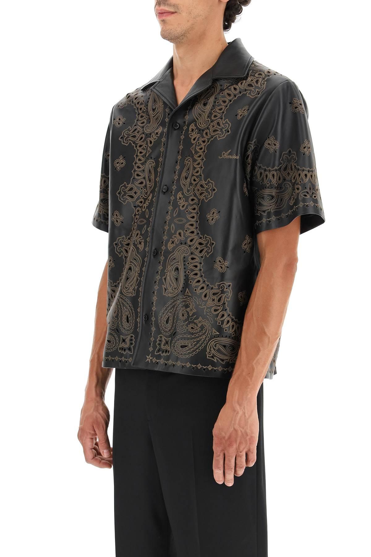 Amiri Leather Bowling Shirt in Black for Men | Lyst
