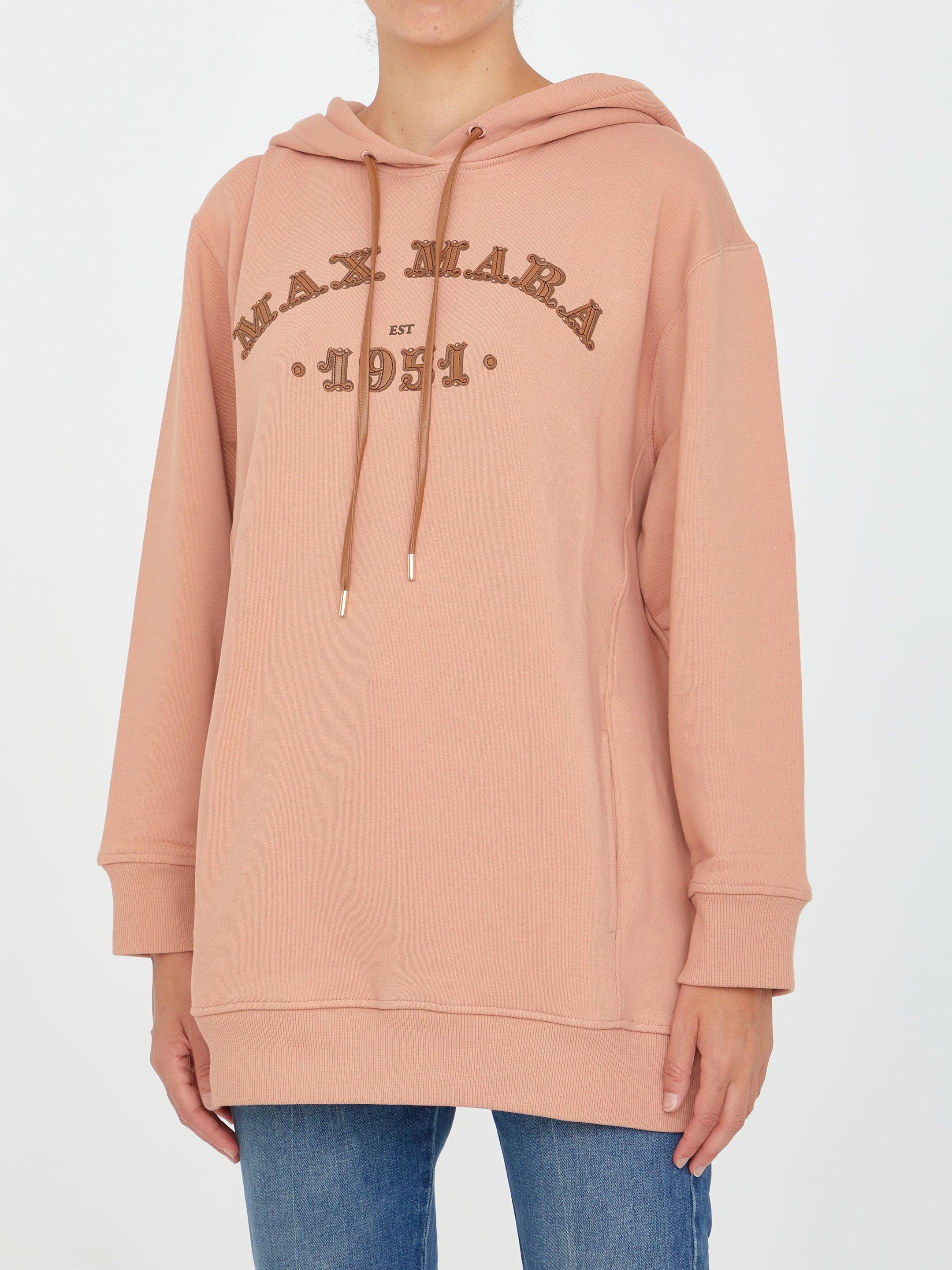 Max Mara Cotton Pink Hoodie With Logo - Save 27% | Lyst