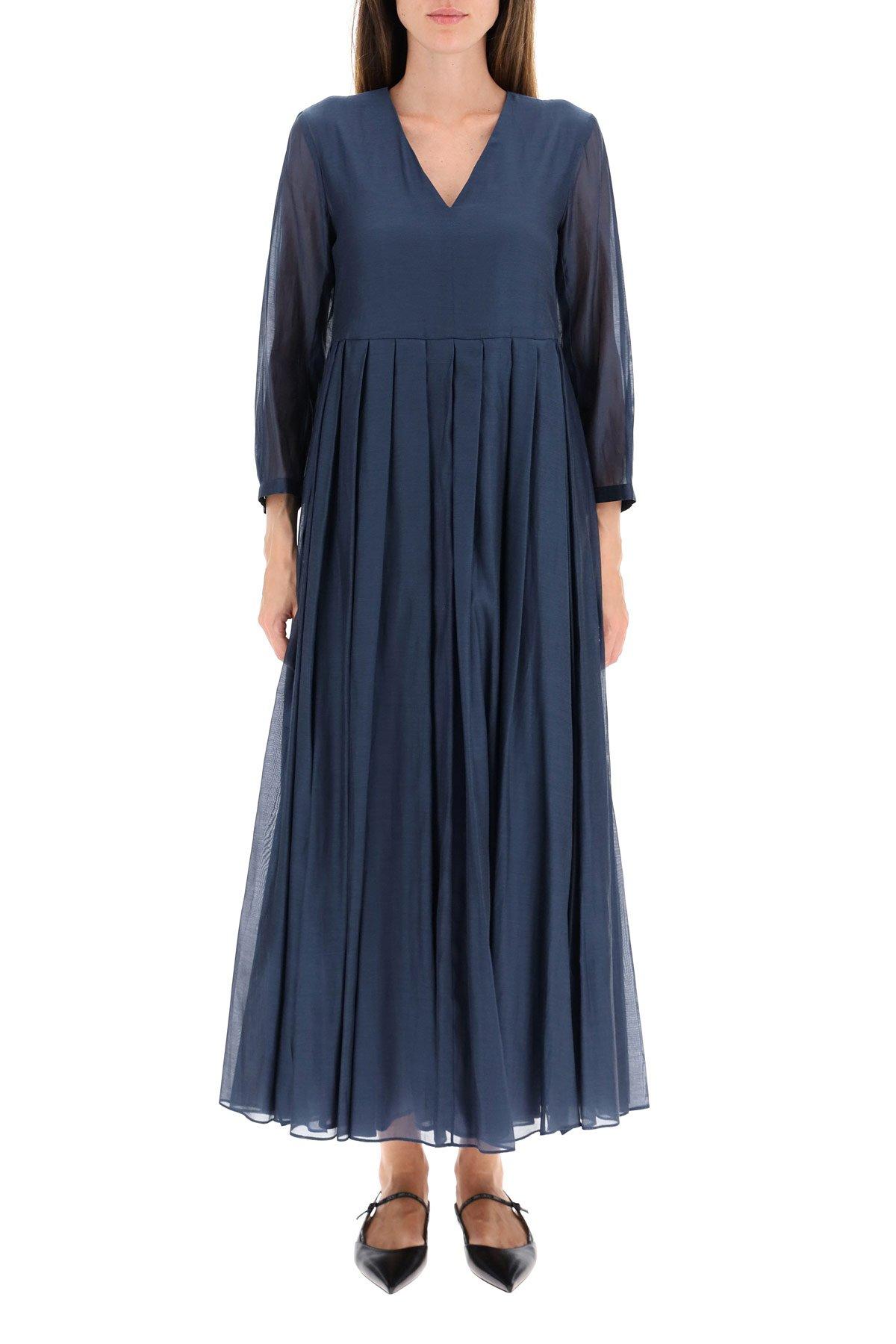 Max Mara Cotton Corolla Voile Dress in Blue - Save 1% - Lyst