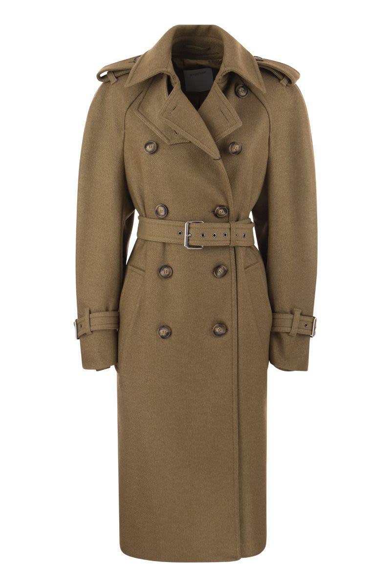 Sportmax Filovia Double breasted Trench Coat In Wool Blend in Natural Lyst Canada