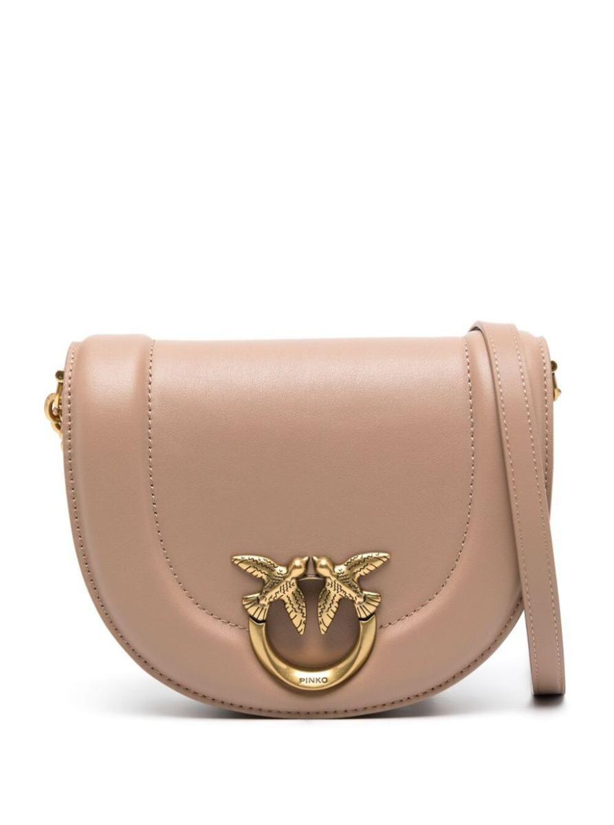 Pinko Click Round Mini Love Bag in Natural | Lyst
