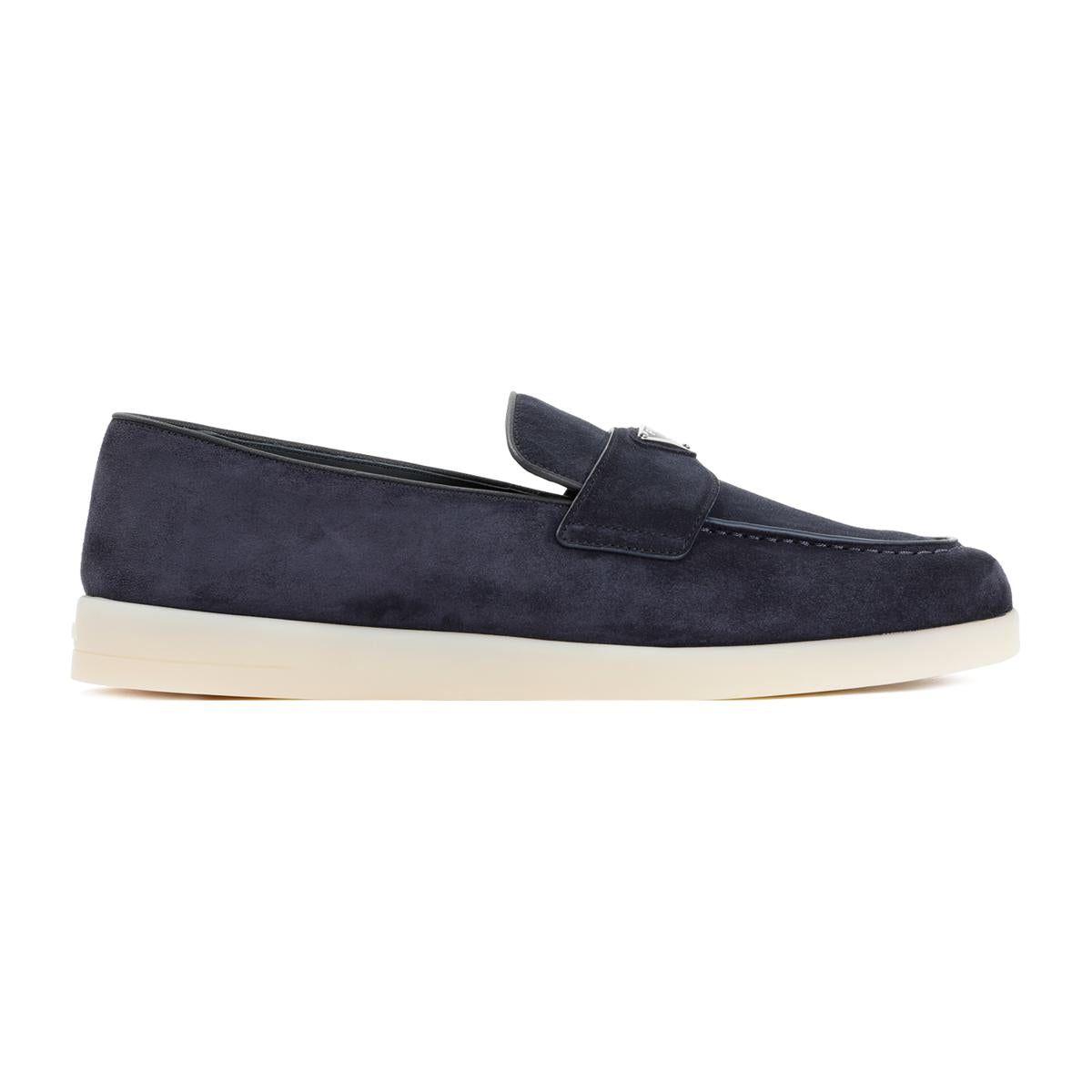 Prada Saint Tropez Loafers Shoes in Blue for Men | Lyst