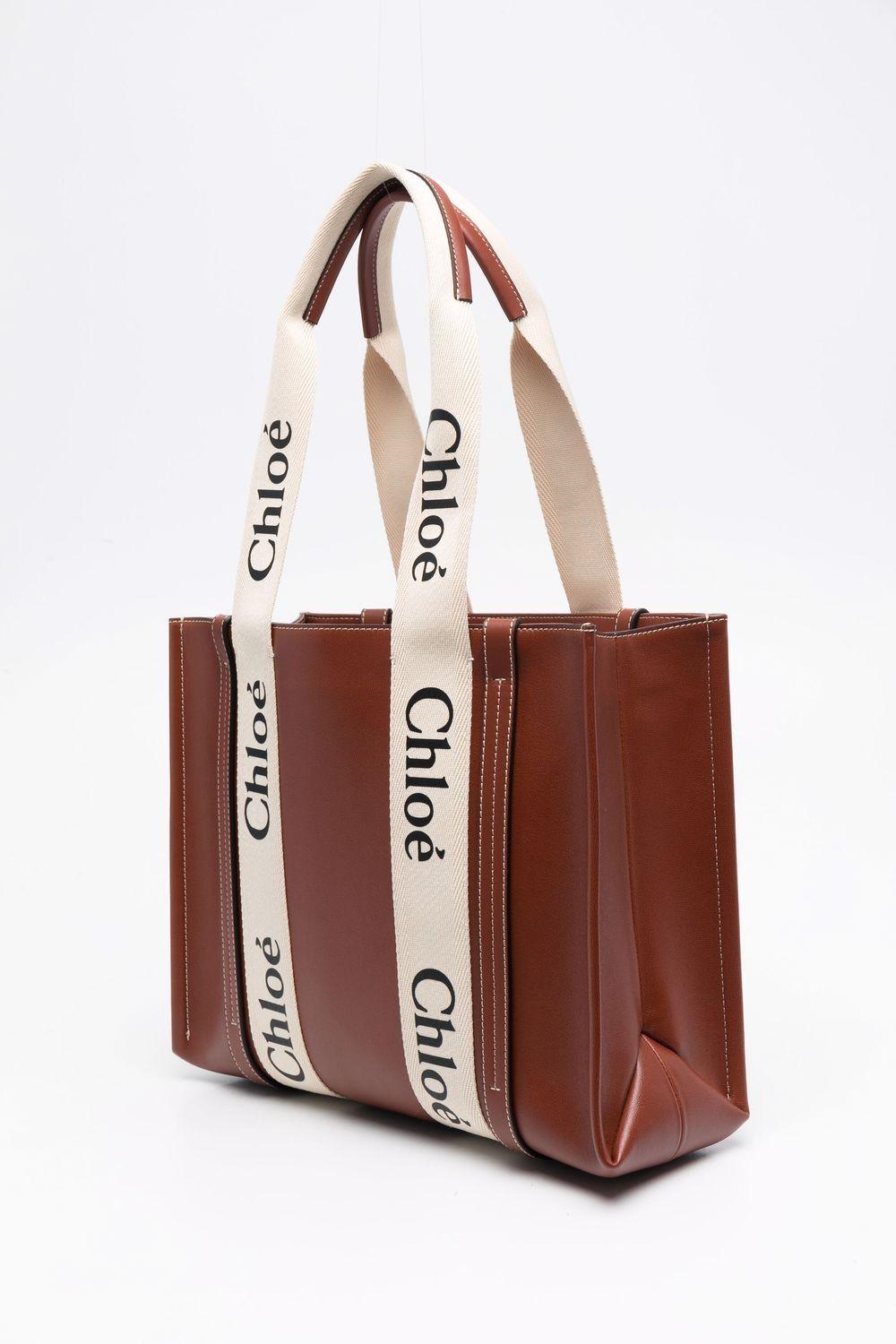 Chloé Marcie Small Leather Tote Bag In Brown