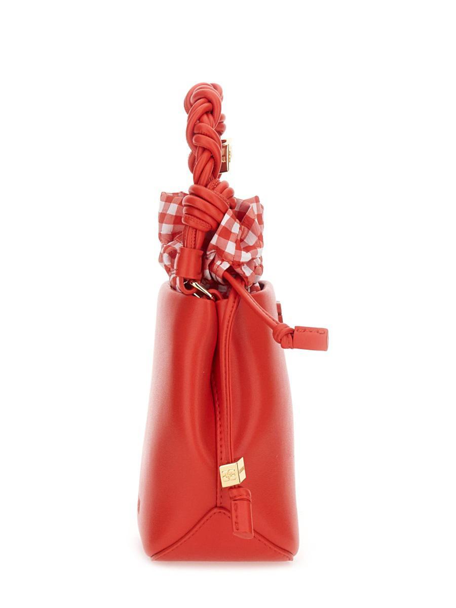 Ganni Mini Bucket Bou Bag in Red | Lyst