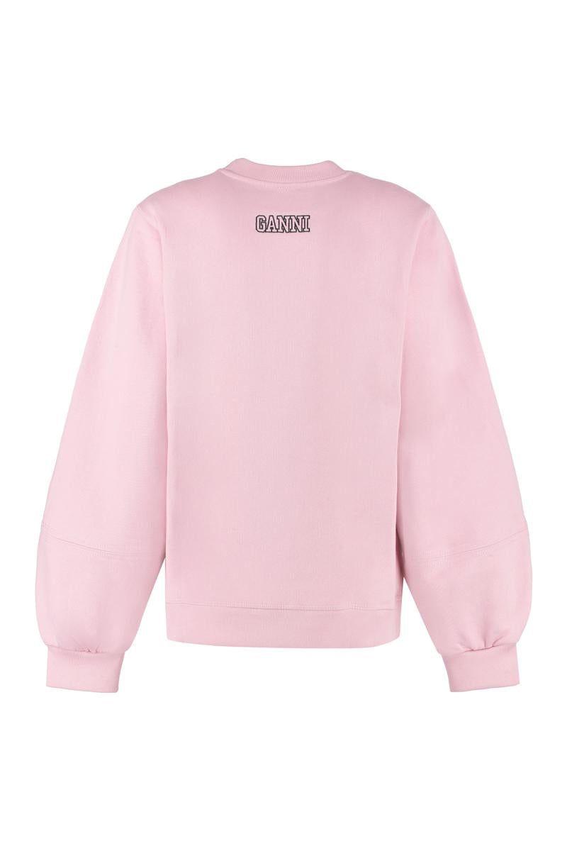 Ganni Software Isoli Cotton Sweatshirt in Pink | Lyst
