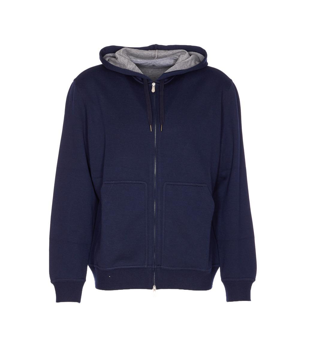 パーカー・フーディ Brunello Cucinelli Felpa Smanicata In Misto Cotone Brunello Cucinelli - Black Cotton & Silk Zip Spa Hoodie