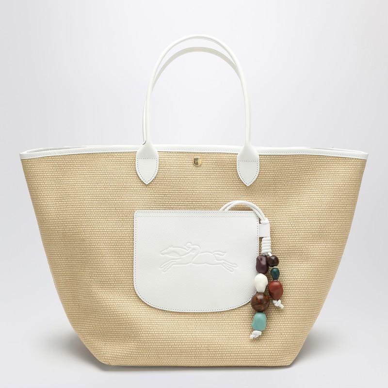 ハンドバッグ Longchamp Basket Bag Le Pliage White Le Pliage Collection M Basket bag White - Canvas | Longchamp US