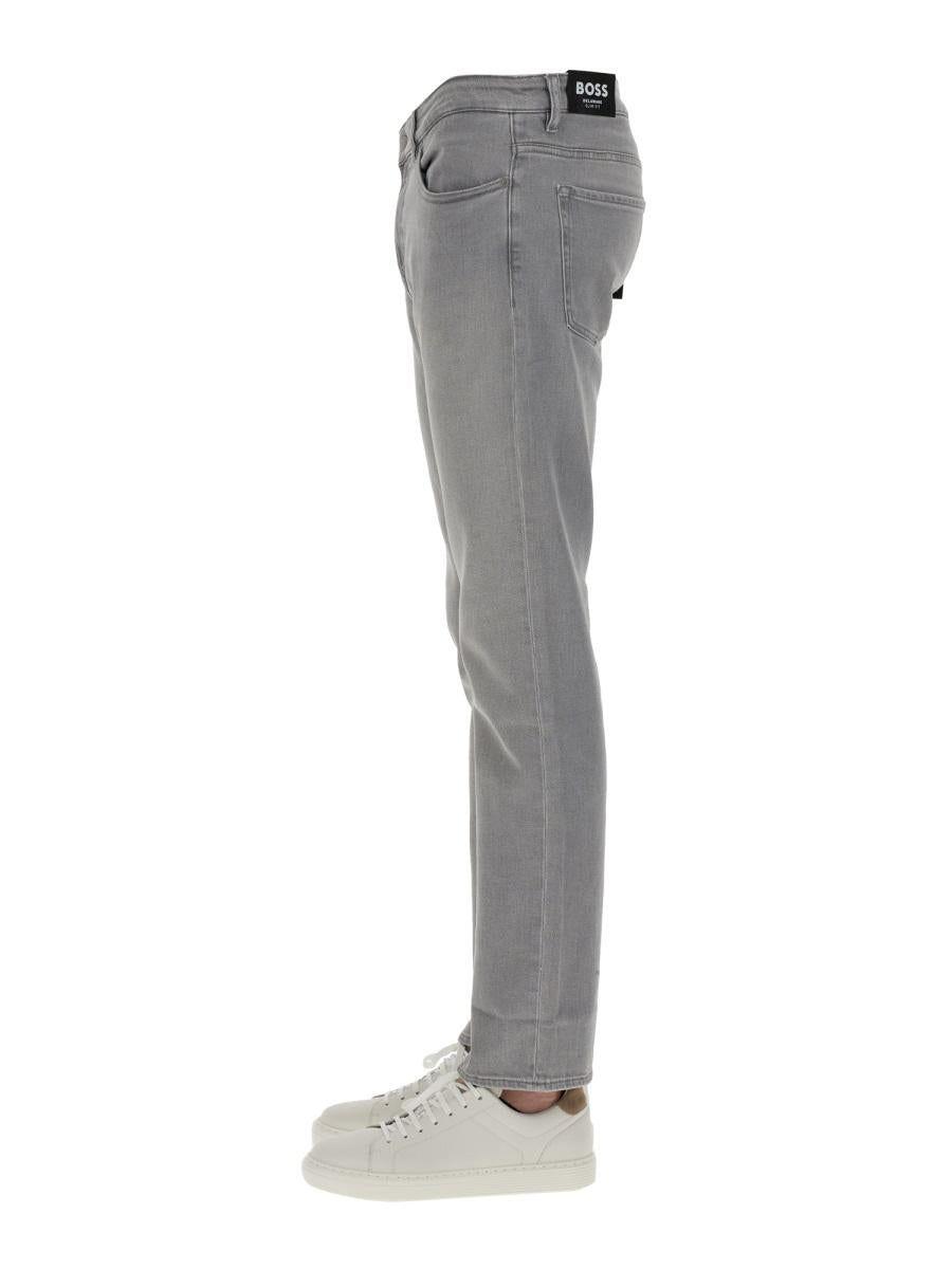BOSS by HUGO BOSS Slim Fit Jeans in Gray for Men | Lyst