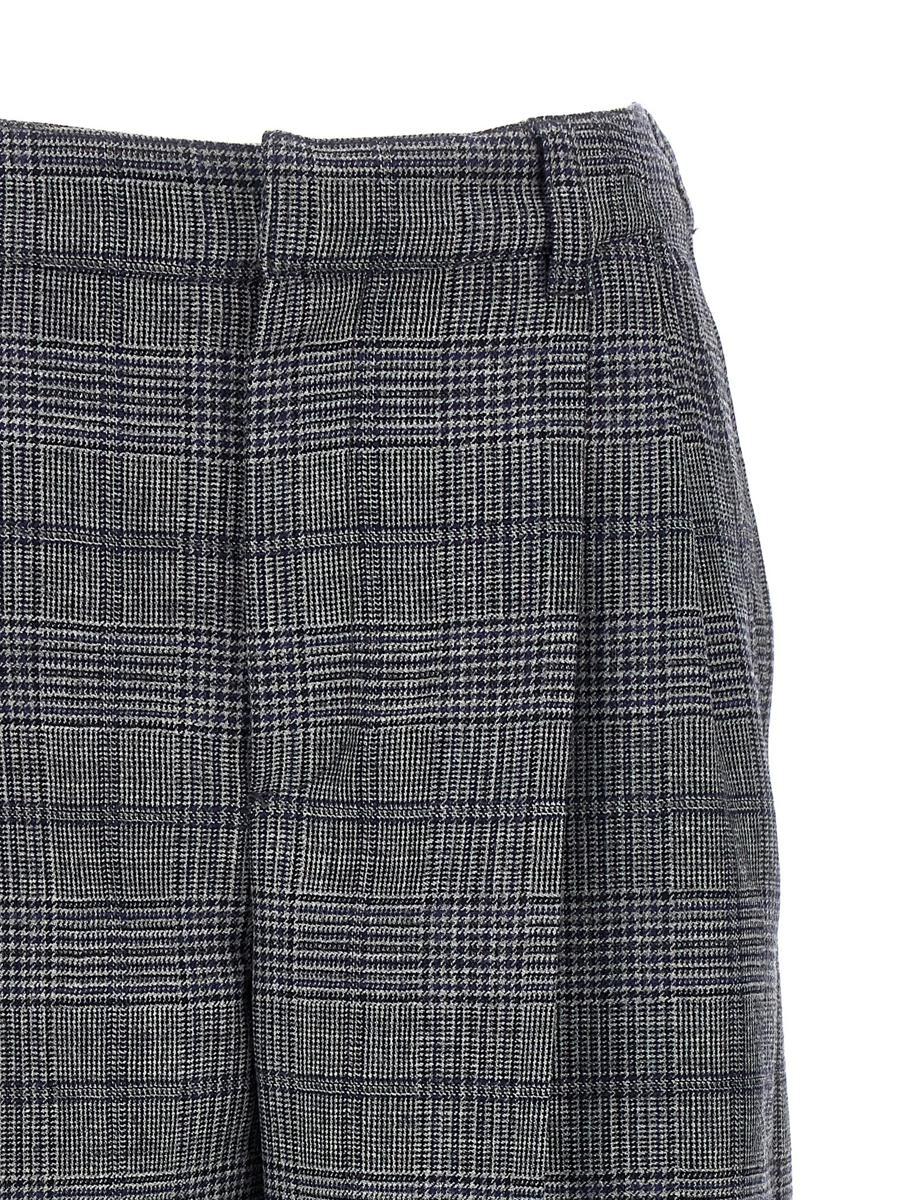 Brunello Cucinelli Pied De Poule Wool Pants in Grey | Lyst