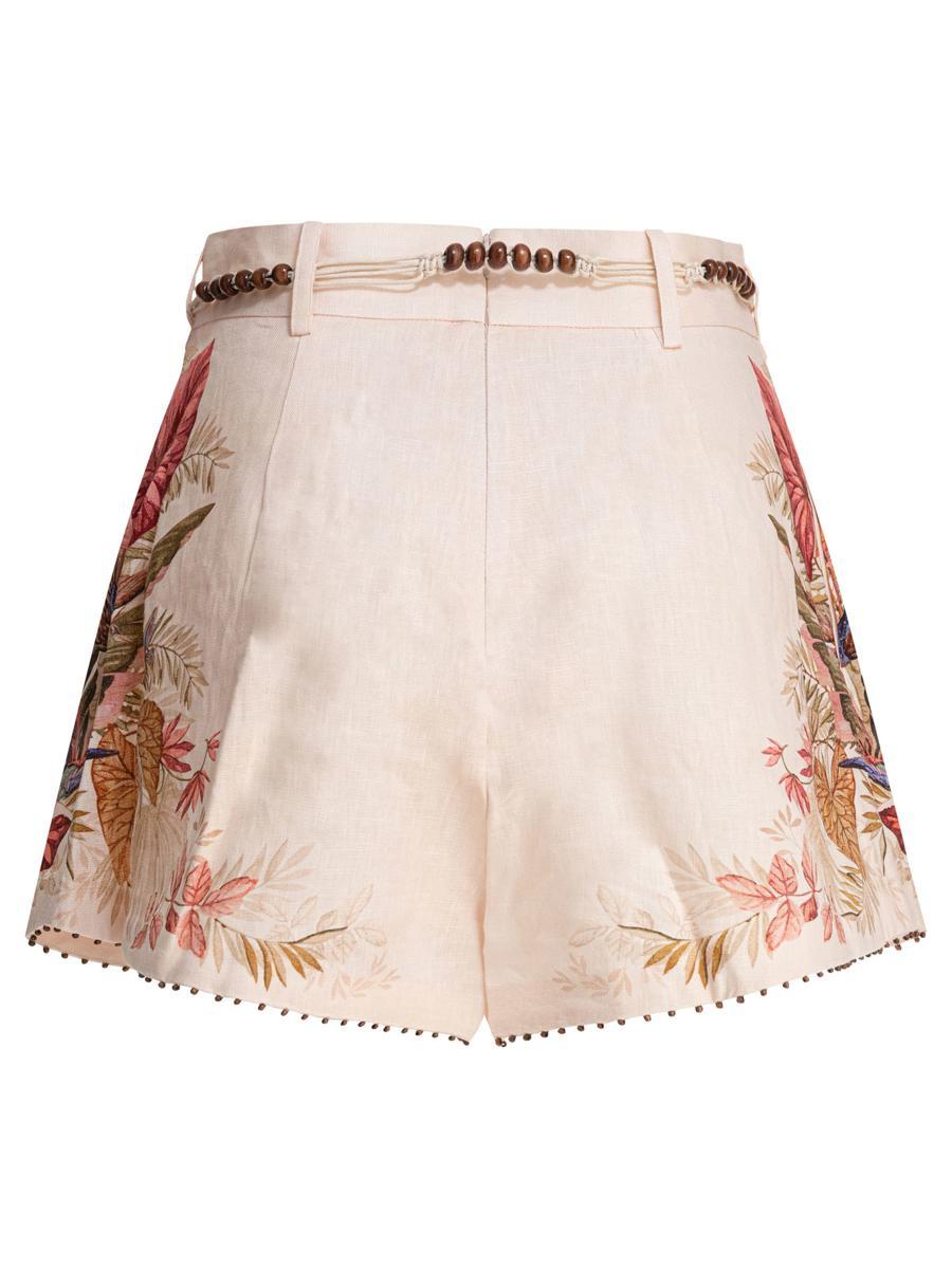 ジマーマン Zimmer mann 花柄リネンショートパンツ ベージュ Zimmermann Shorts for Women | Online Sale up to 70% off | Lyst