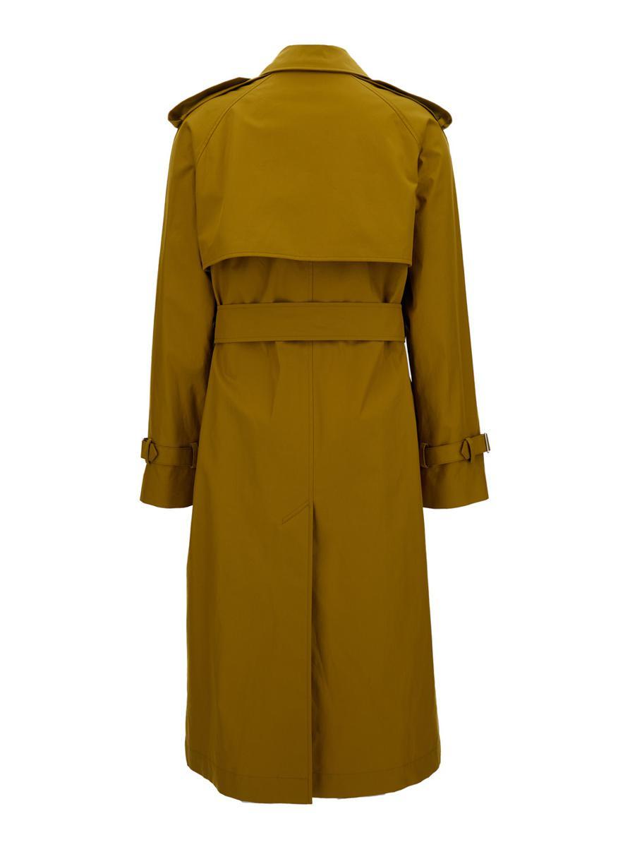 Burberry Long Double Breasted Trench Coat With Waist Belt in Green Lyst UK