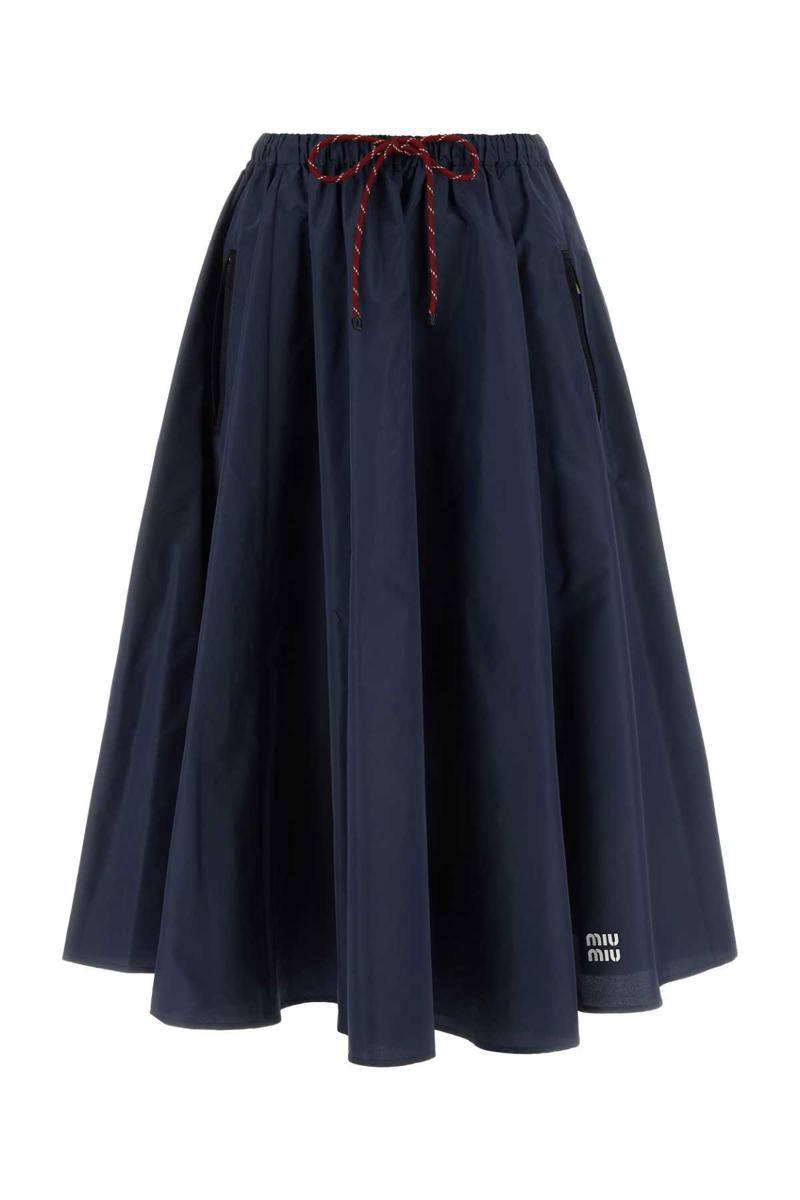 スカート MIU MIU Cotton skirt with check insert on the bottom Cotton skirt with check insert on the bottom MIU MIU