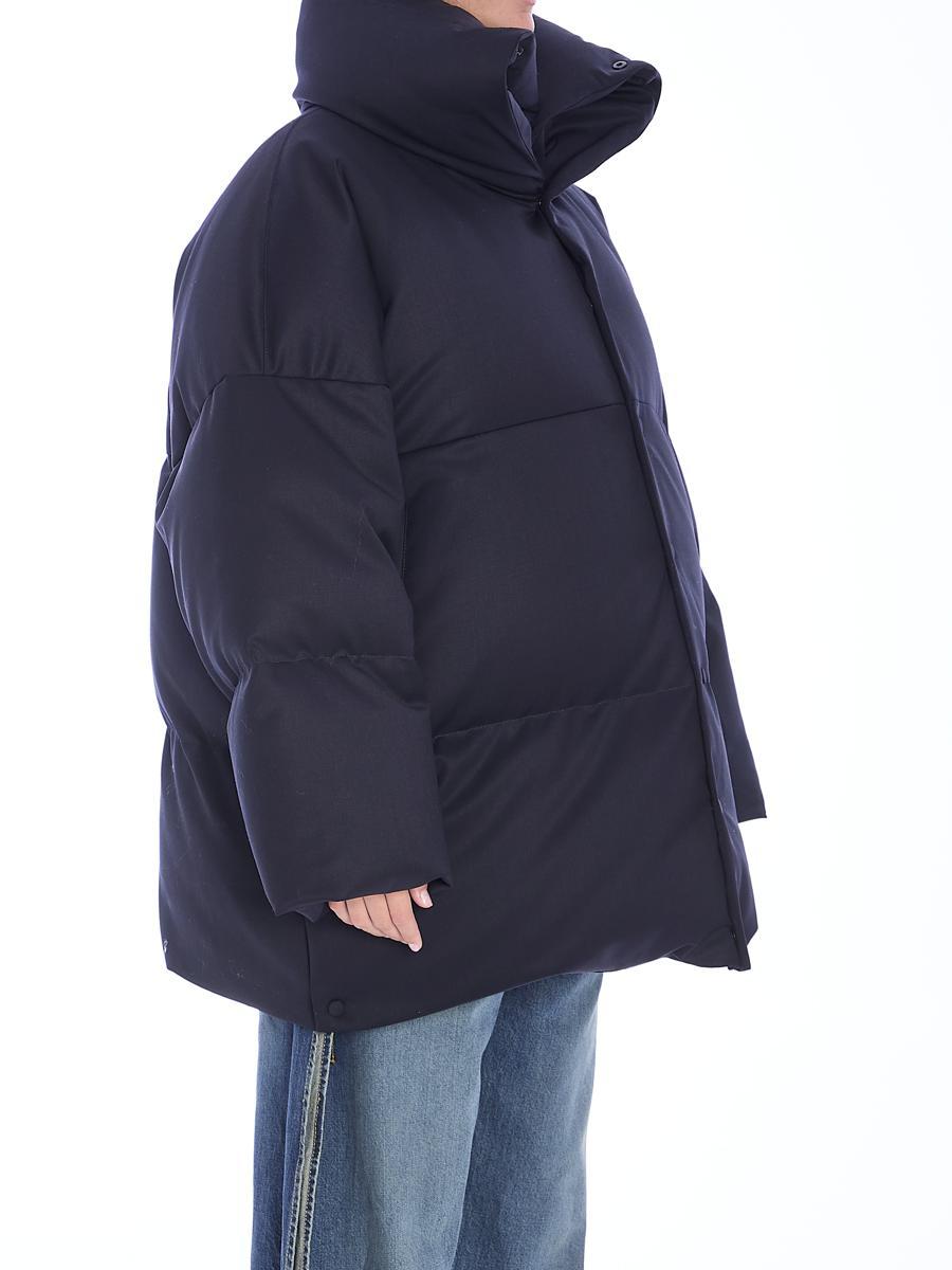 Alaia Oversized Virgin Wool Blend Puffer Coat in Blue Lyst