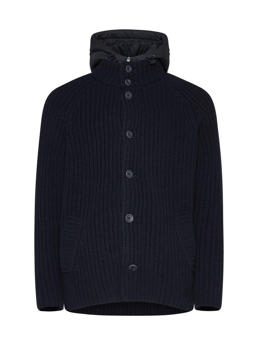 Herno Sorano Wool Knit Bomber Jacket in Blue for Men Lyst