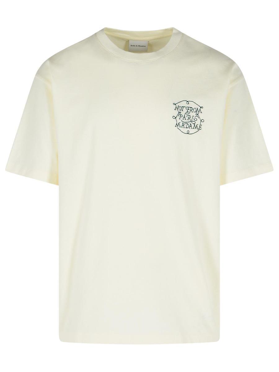 Tシャツ・カットソー DROLE DE MONSIEUR Men T Shirts GTS236CO002 OFF WHITE Drôle de Monsieur Le T-Shirt Tennis Court Off White