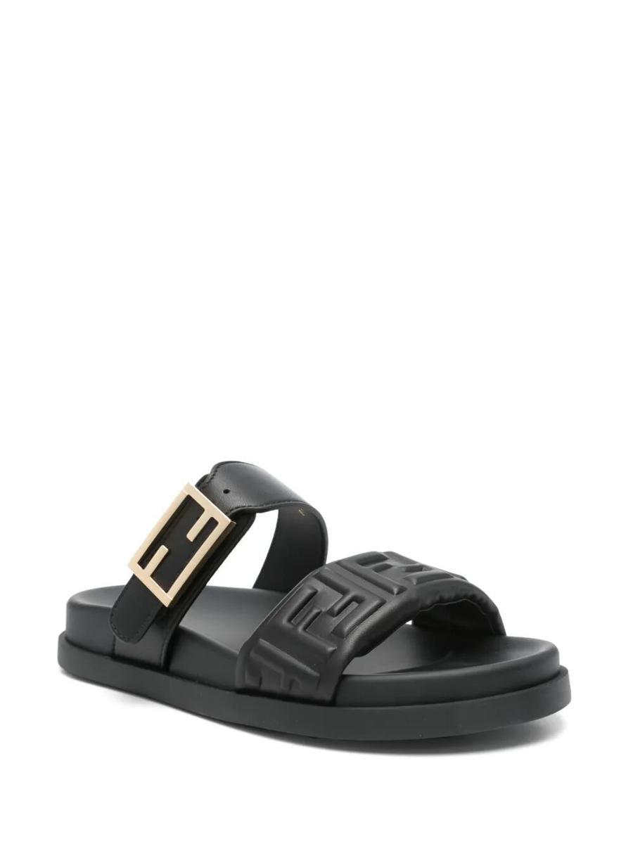 【関税&送料込】Fendi Black Nappa Leather Fendi Feel Slipper 関税&送料込】Fendi Black Nappa Leather Fendi Feel Slipper