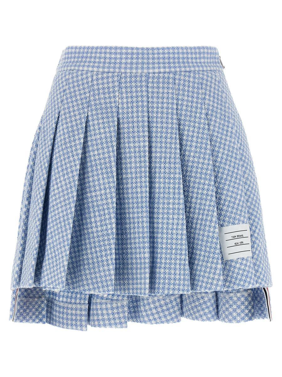 【送料&関税込】Thom Browne Blue Cotton Skirt Thom Browne Light Blue Cotton Miniskirt | italist