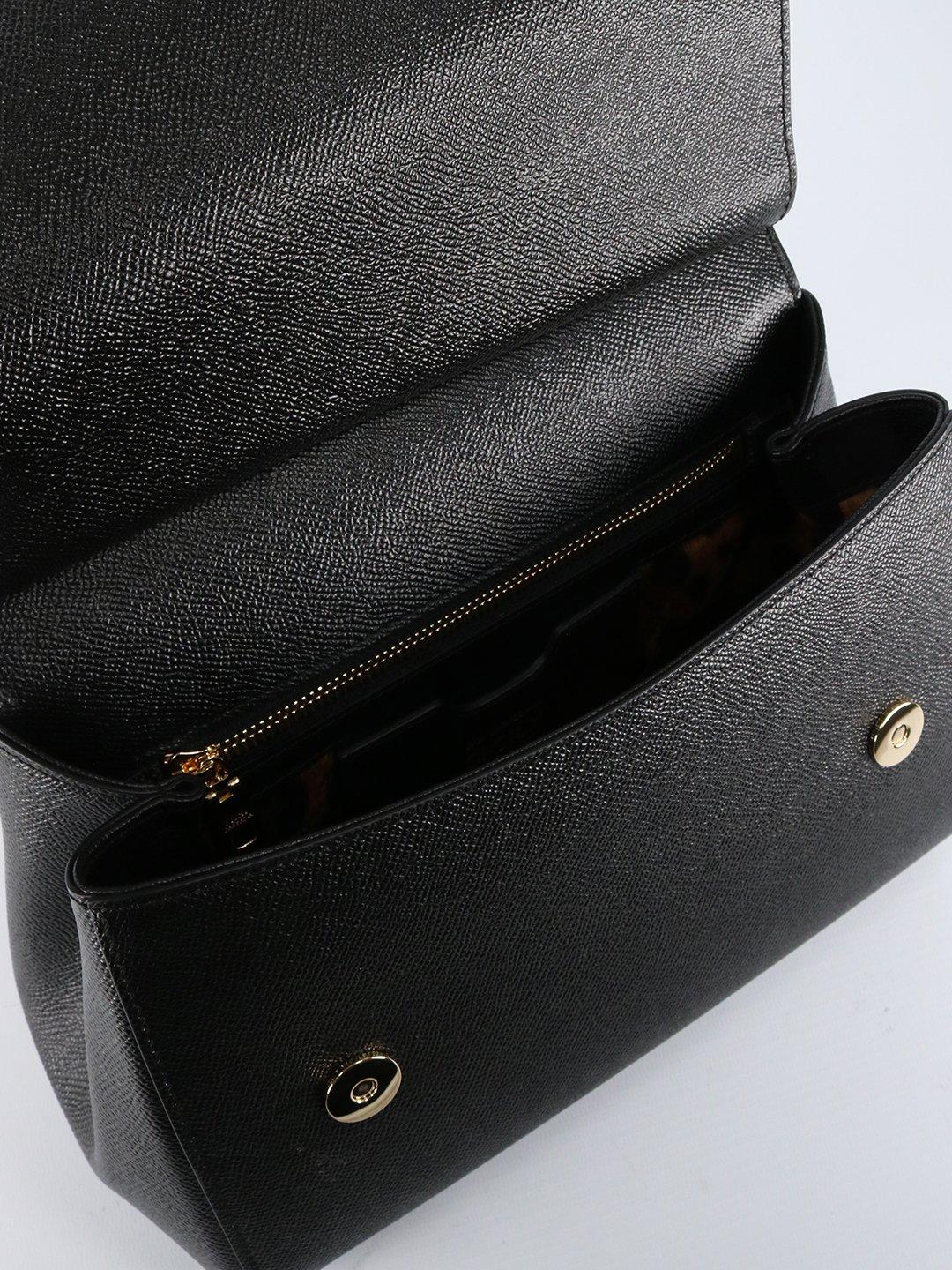Dolce & Gabbana Leather Medium Sicily Bag With Scarf in Black | Lyst