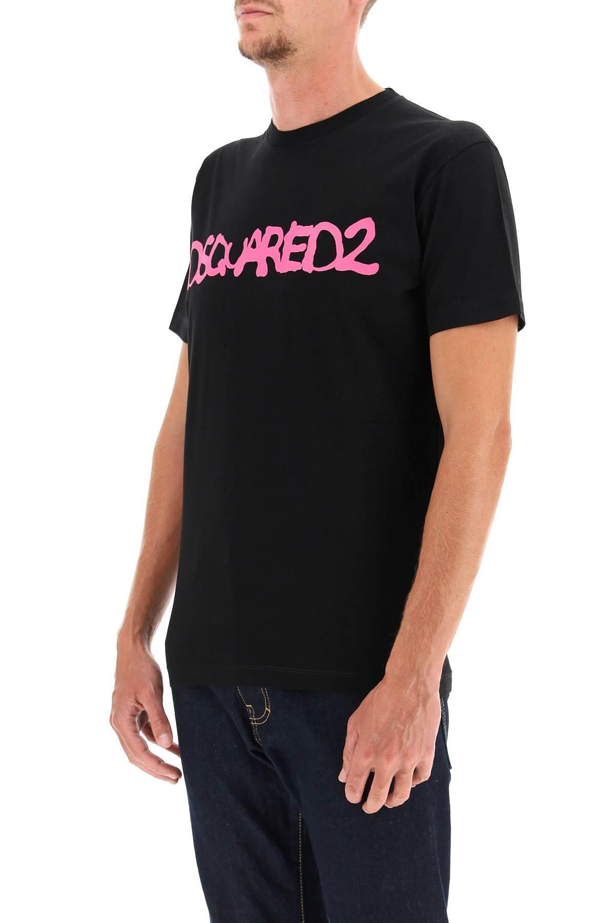 DSquared² Cotton T-shirt With Neon Logo 