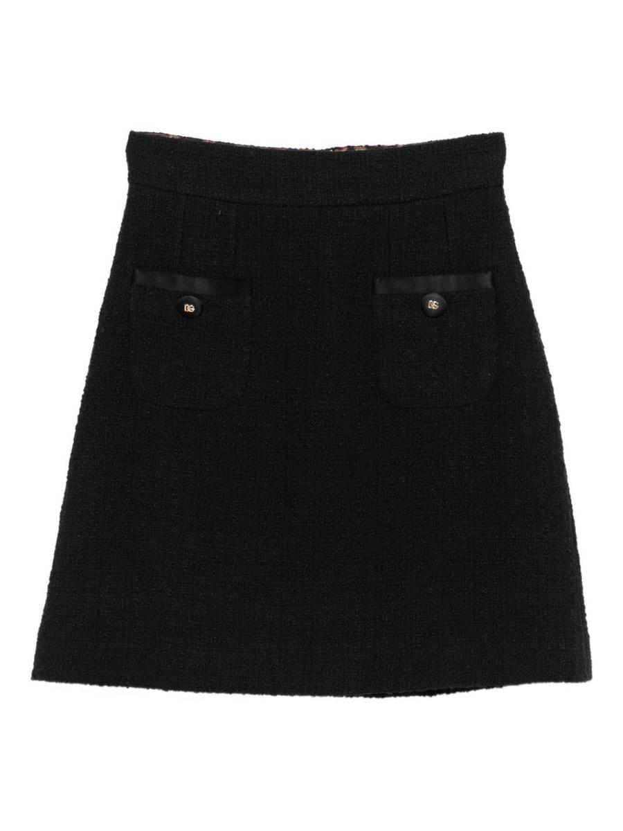 【関税&送料込】Dolce & Gabbana Black Tweed Mini Skirt Raschel tweed miniskirt in Black for Women | Dolce&Gabbana®