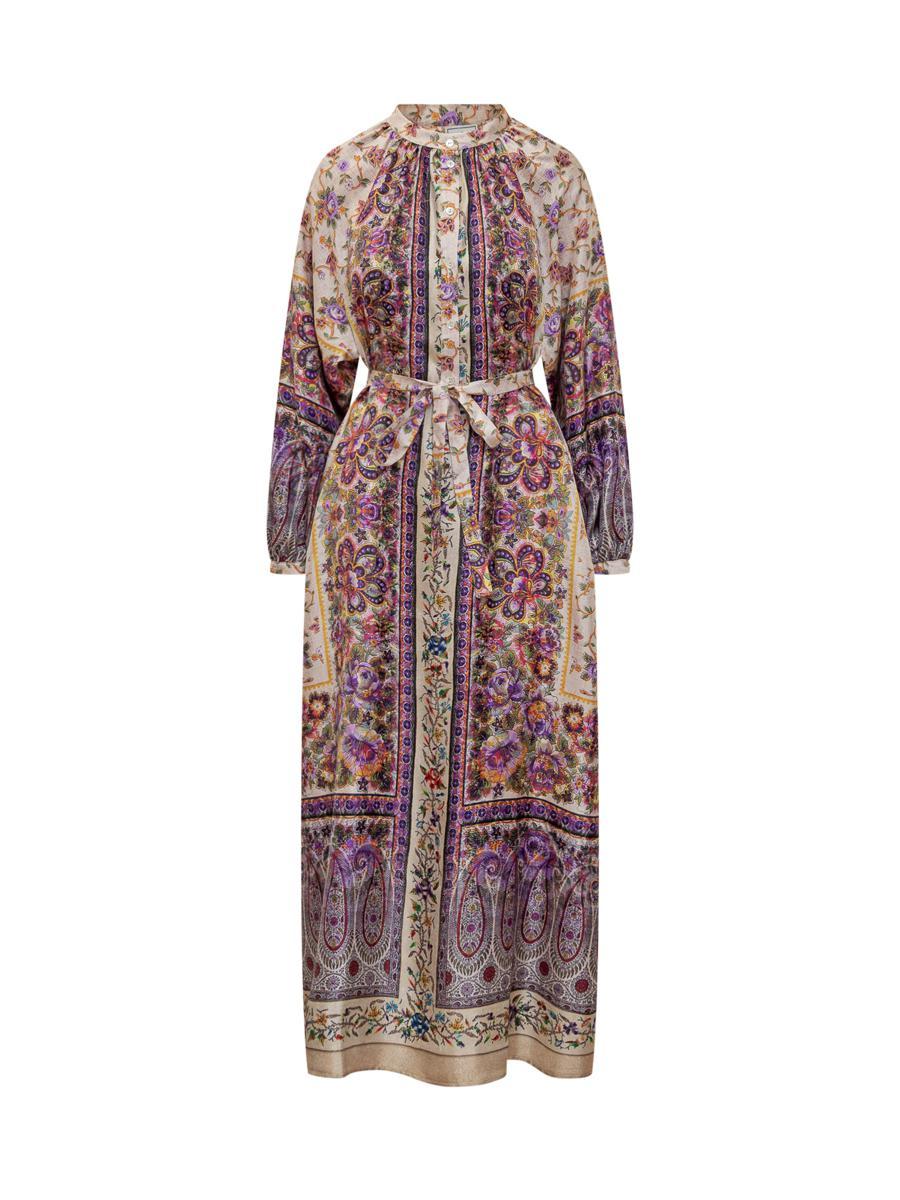 ワンピース PIERRE LOUIS MASCIA Women Dresses ALOES AB12178 514930 Blue ALOE Dress Silk in MULTICOLOR | Pierre-Louis Mascia®