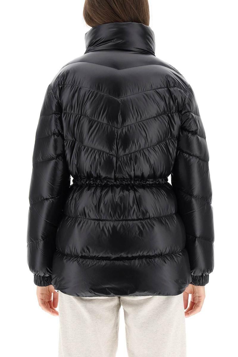 Woolrich 'aliquippa' Puffer Jacket With Drawstring Waist in Black | Lyst
