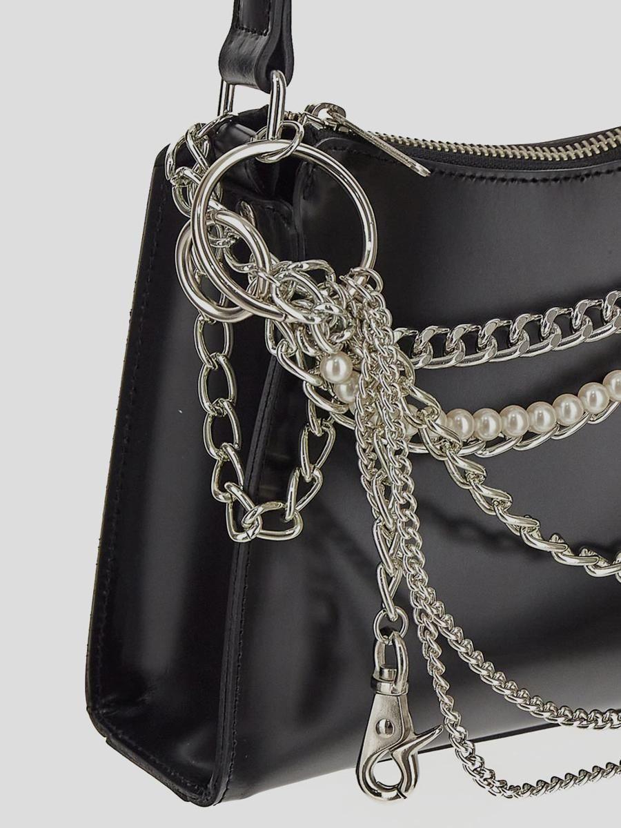 Junya Watanabe Chain Link Embellished Shoulder Bag in Black | Lyst