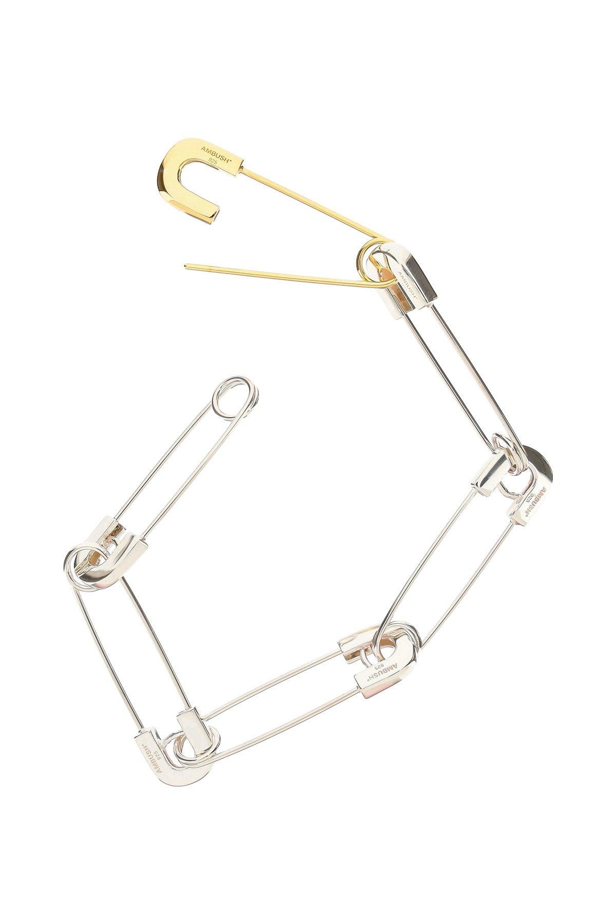 Ambush Safety Pin Paperclip Chain Bracelet en Silver | LN-CC®