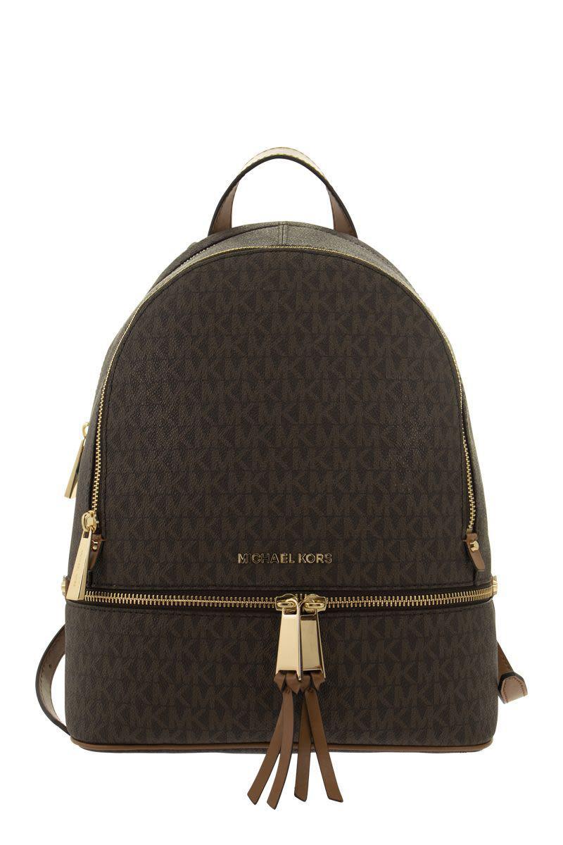 Michael Kors Rhea Medium Backpack With Logo in Brown Lyst
