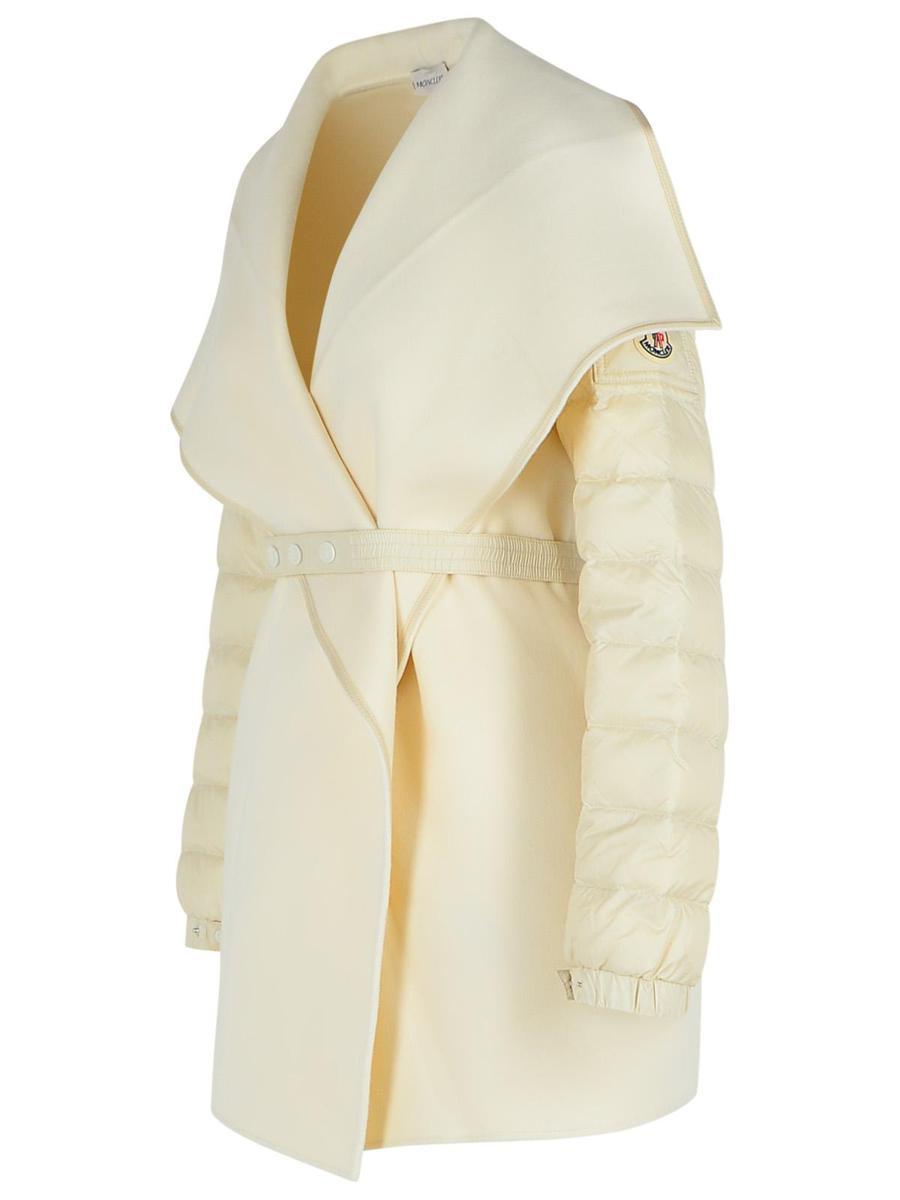 【関税&送料込み】Moncler Ivory Wool Blend Cape Moncler Ivory Wool Blend Cape in White | Lyst