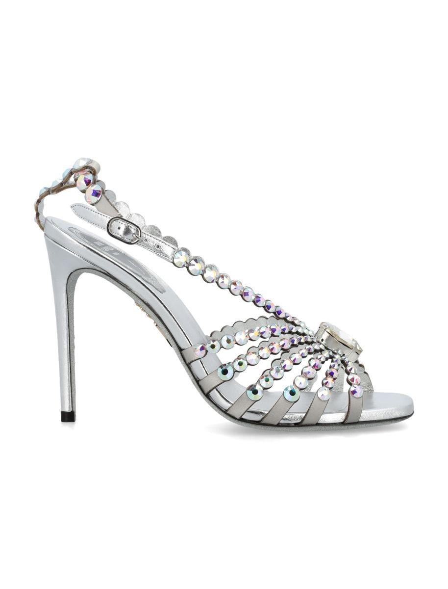 Rene Caovilla Heart Cinderella Sandals in Metallic | Lyst