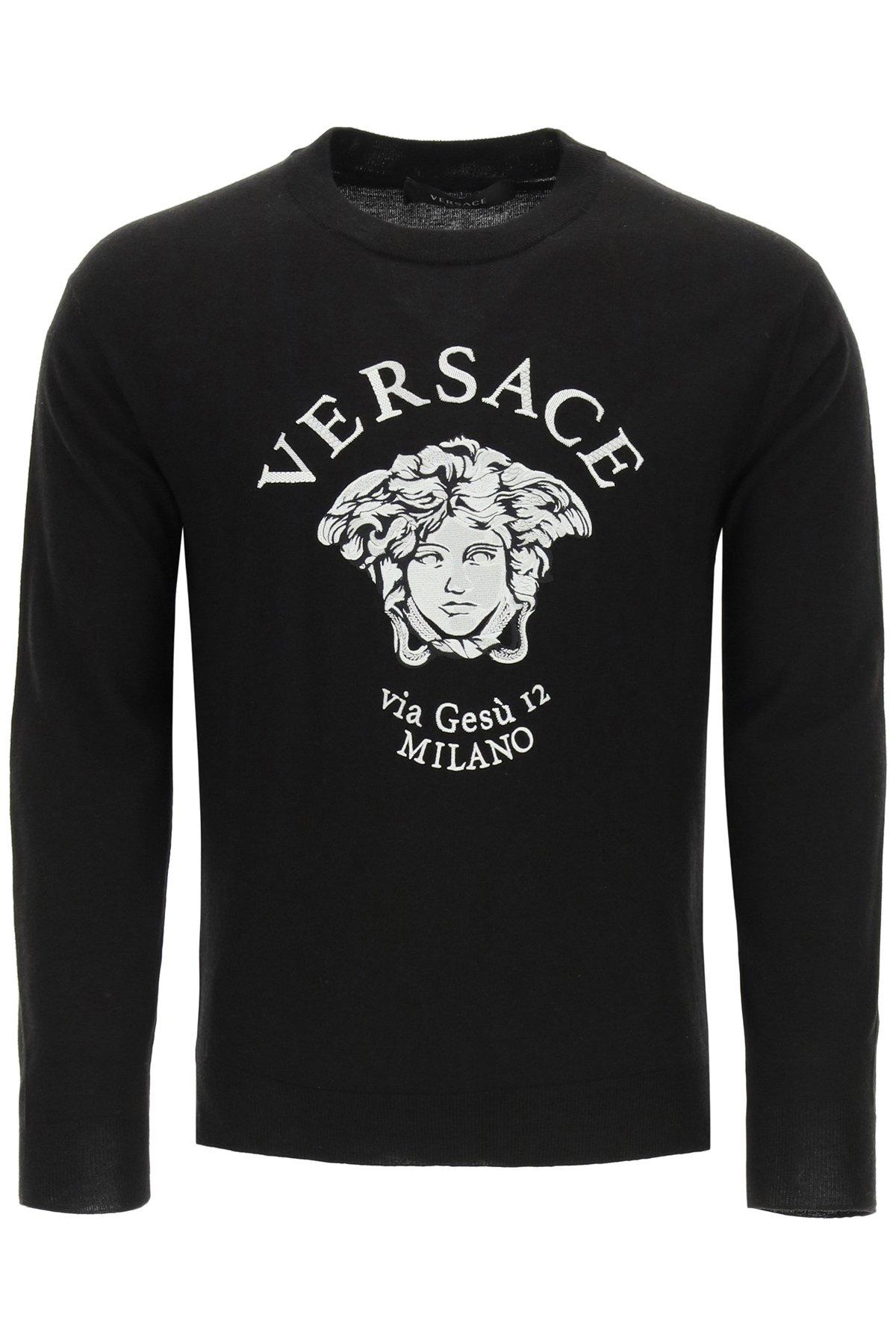Versace Sweater Medusa Via Gesù 12 in Black for Men | Lyst