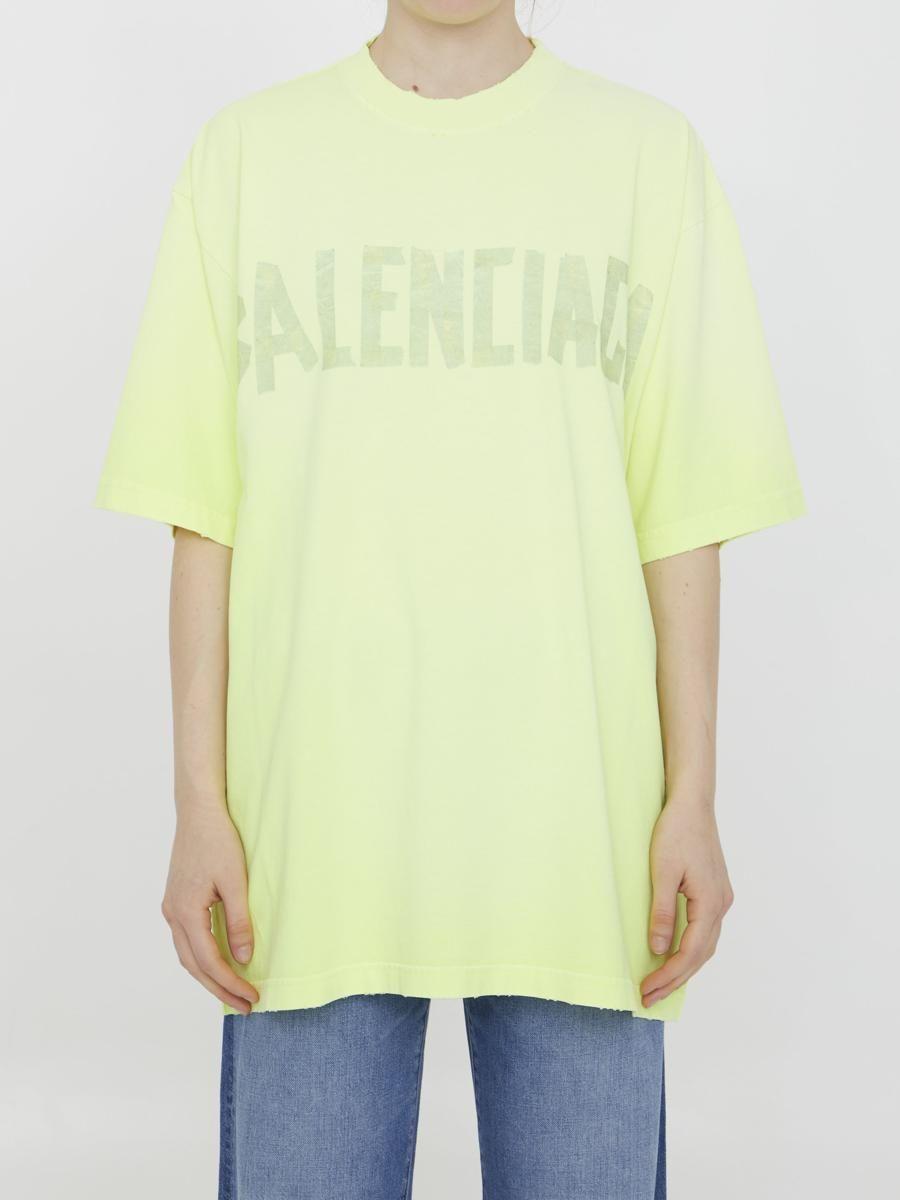 Balenciaga Tape Type T-shirt in Yellow | Lyst