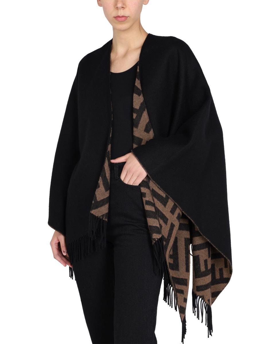 Poncho Fendi Scarf Ladies $2100 BRAND NEW FENDI REVERSIBLE WOOL