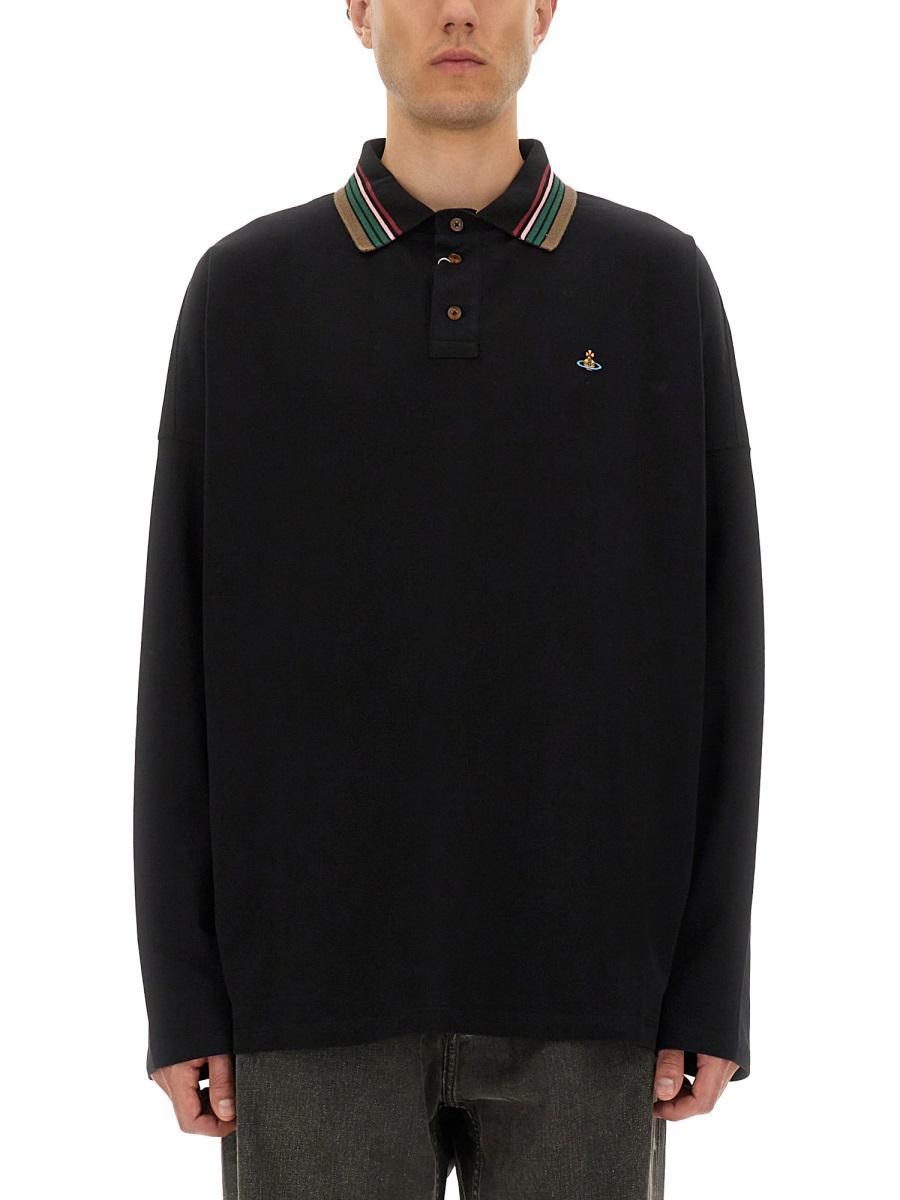 トップス vivienne westwood knit polo shirts Vivienne Westwood Knitted Polo Black