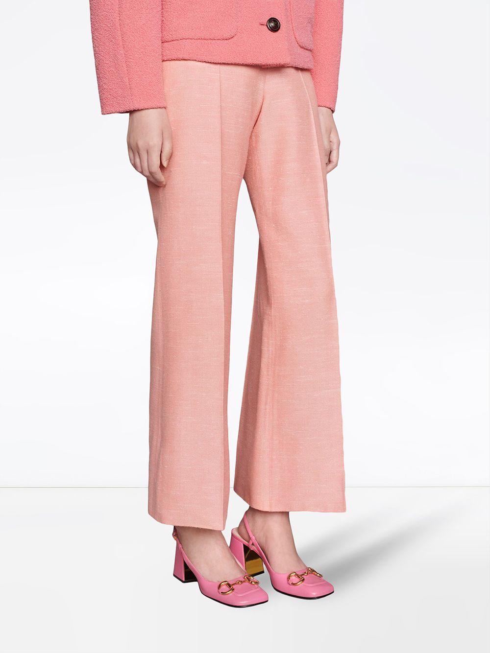 Gucci Leather Horsebit Mid-heel Slingback Pumps in Pink | Lyst