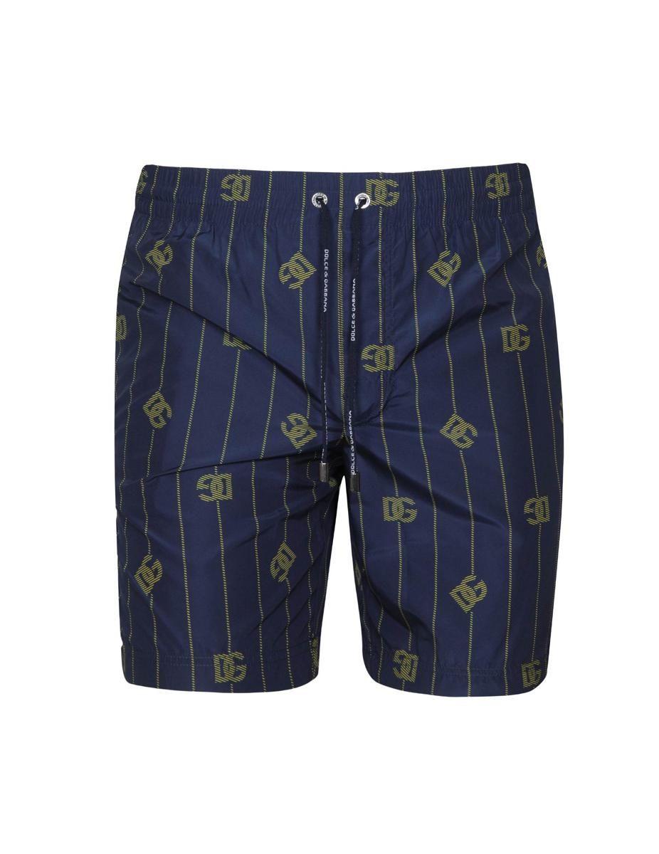 Dolce & Gabbana Blue Swimsuit With Dg Logo for Men