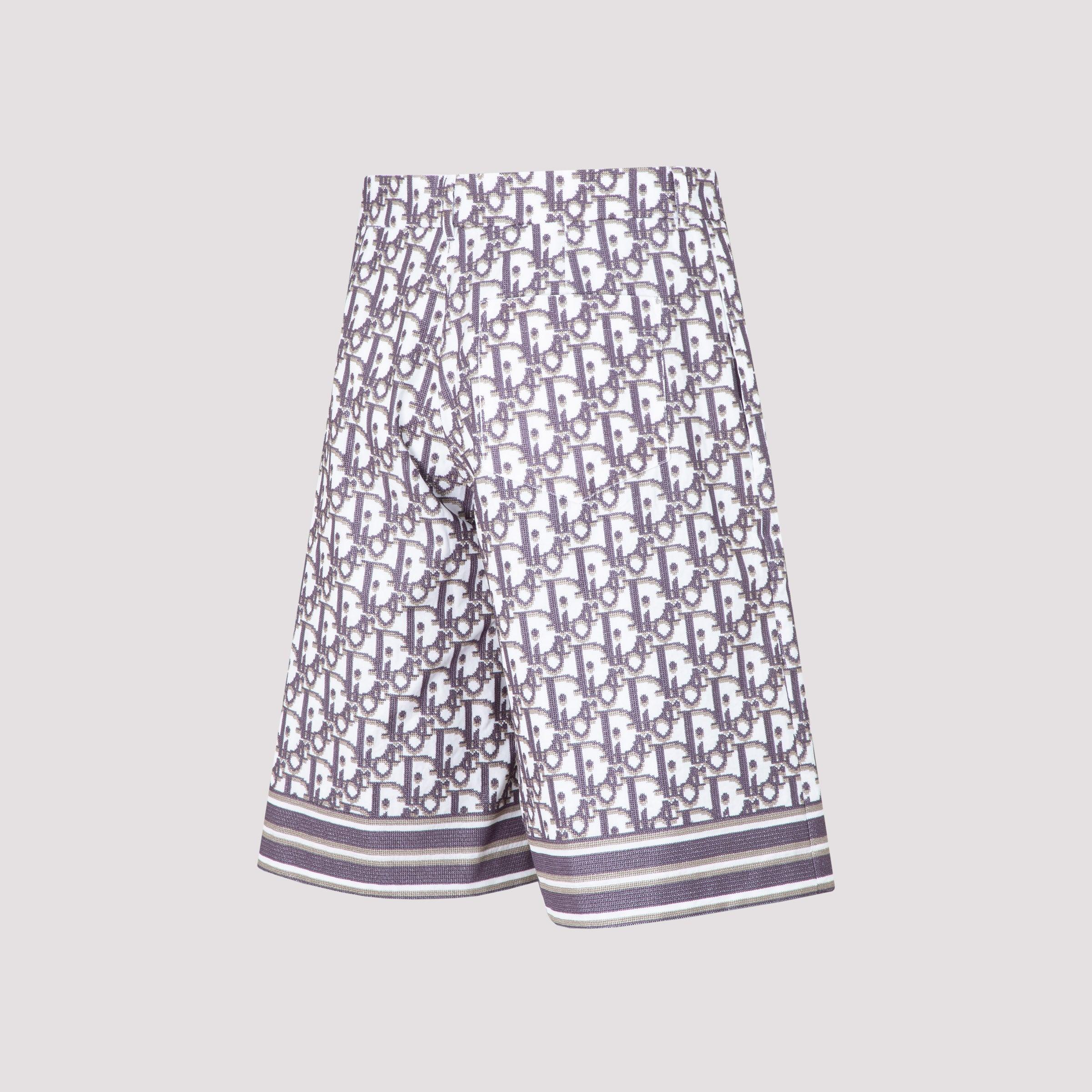 Dior Oblique Swim Shorts Blue Technical Fabric
