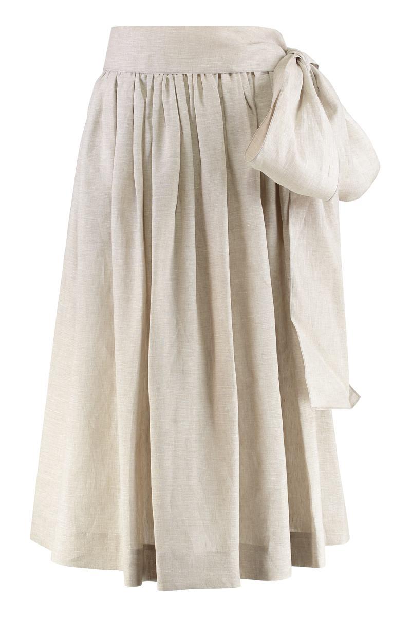 スカート FABIANA FILIPPI LINEN AND VISCOSE SKIRT Fabiana Filippi Linen Skirt in Natural | Lyst Canada
