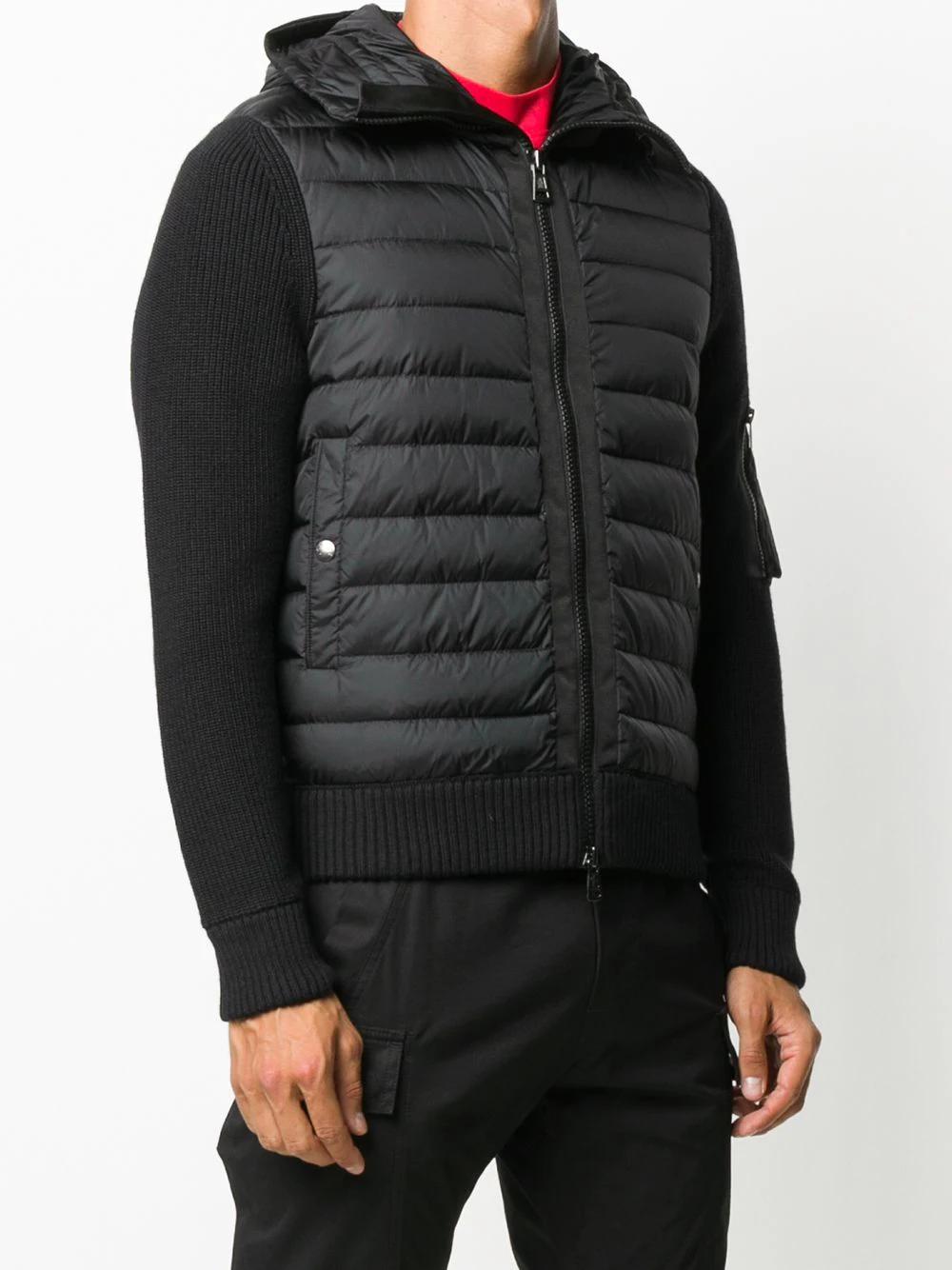 Moncler Wool Padded-front Hooded Jacket in Black for Men - Save 38% | Lyst